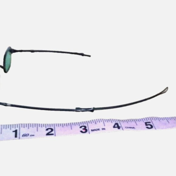 Steampunk Style Brass Tone Eyeglasses Green Tint Rectangular Adjustable Temples main image 4